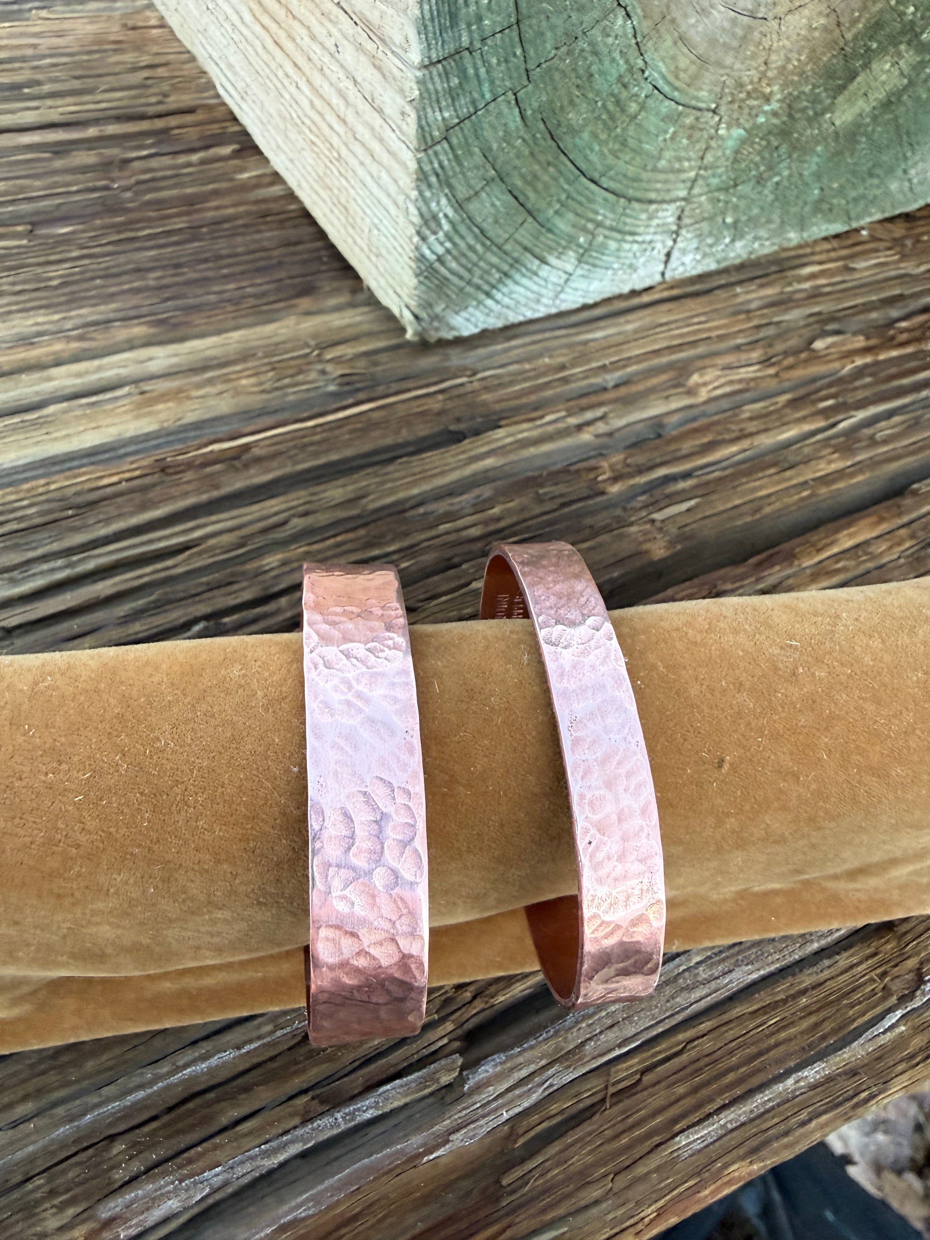 Hammered copper cuff