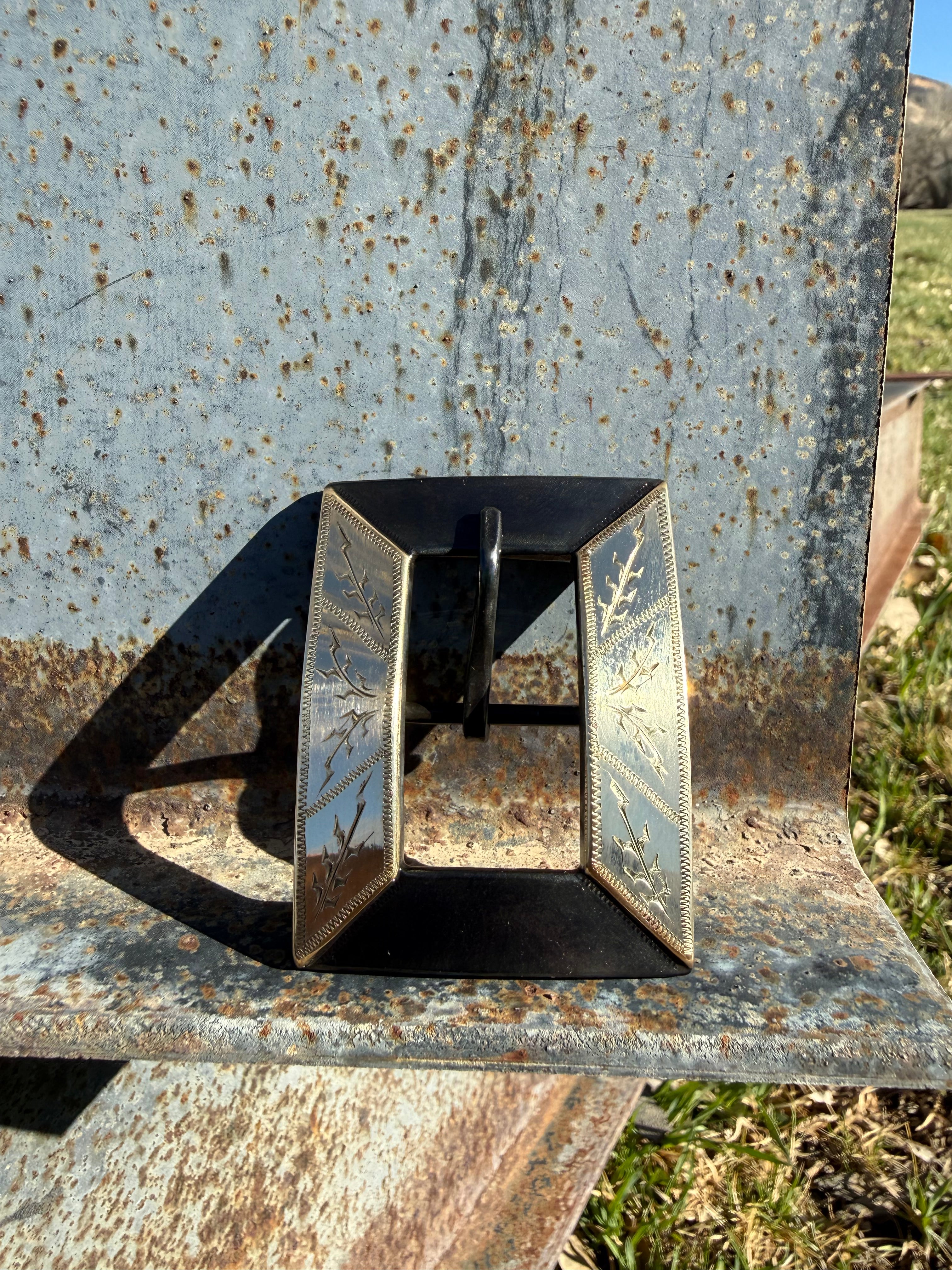 3/4” headstall buckle Brass overlays