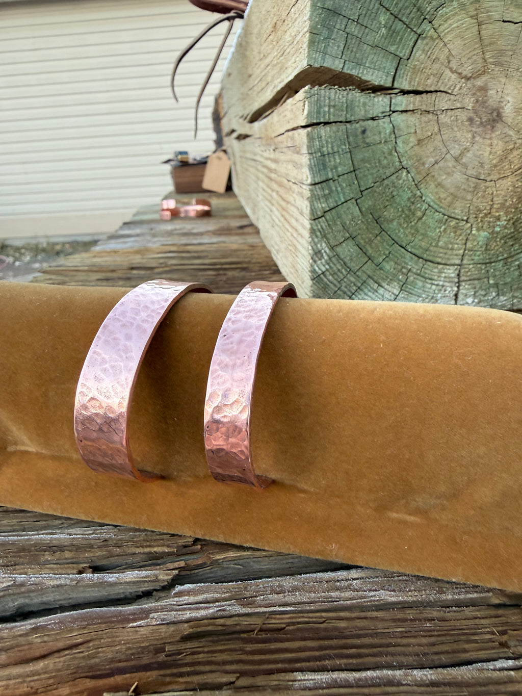 Hammered copper cuff