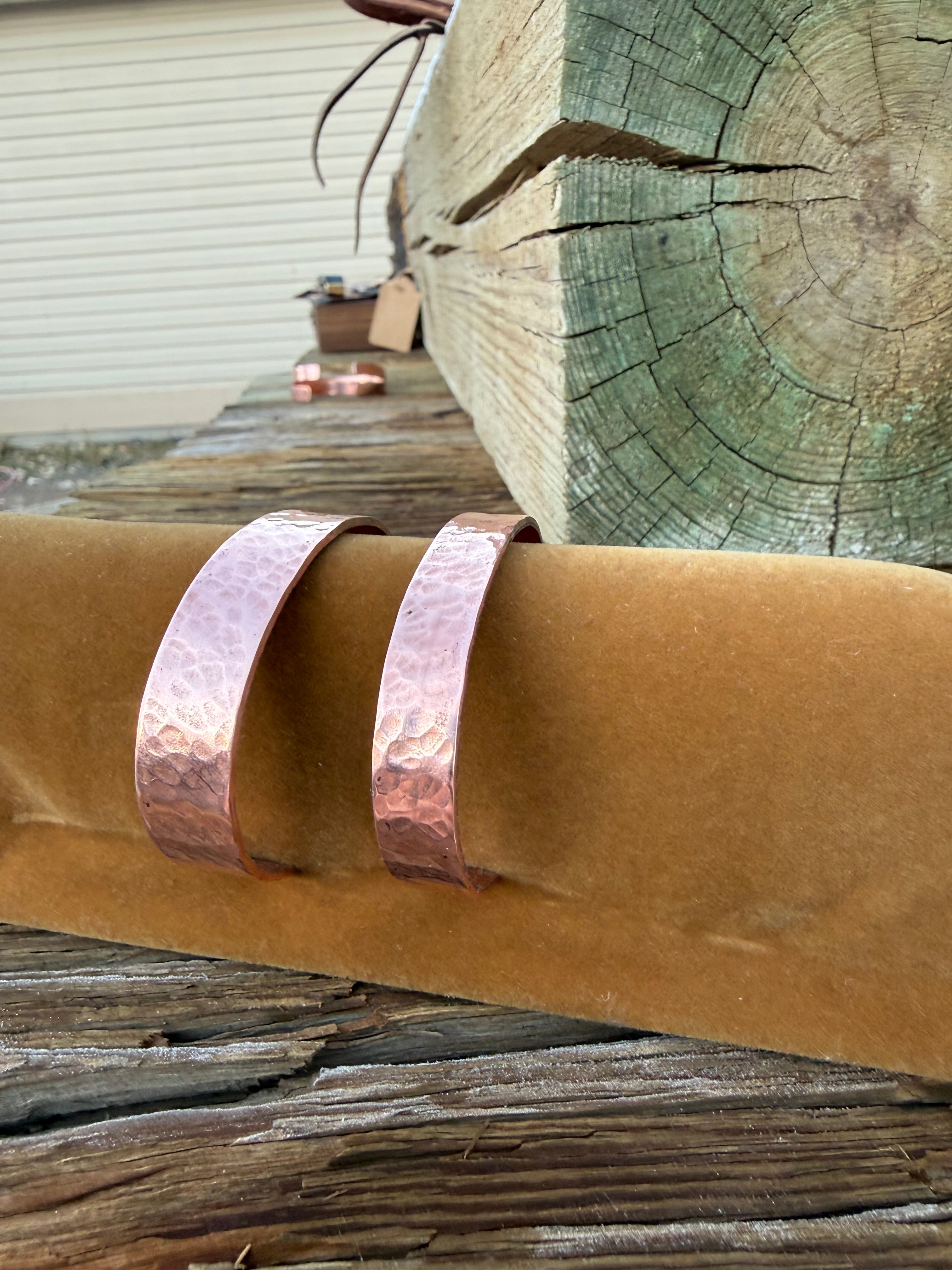 Hammered copper cuff