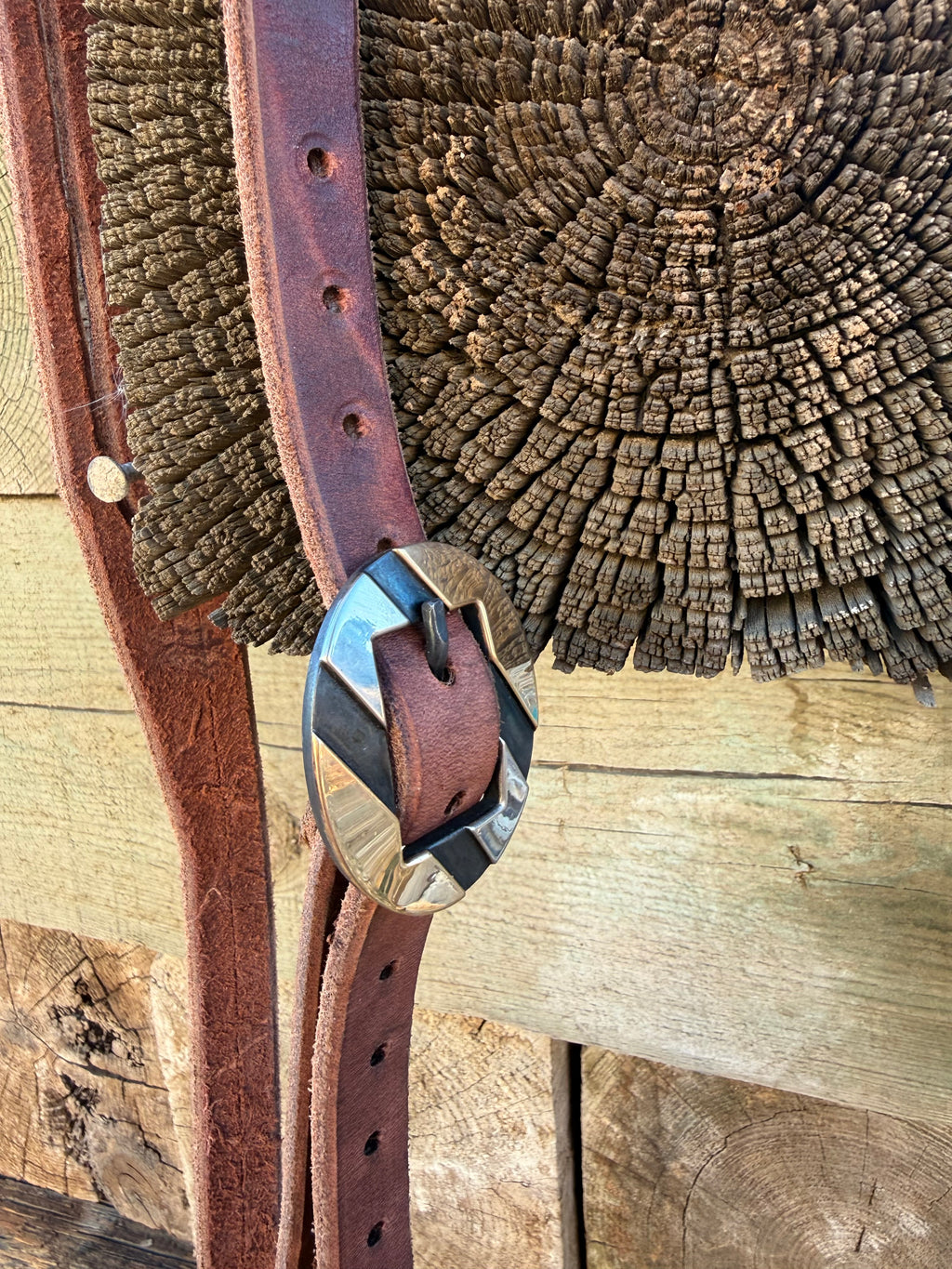 Split ear headstall with handmade buckle