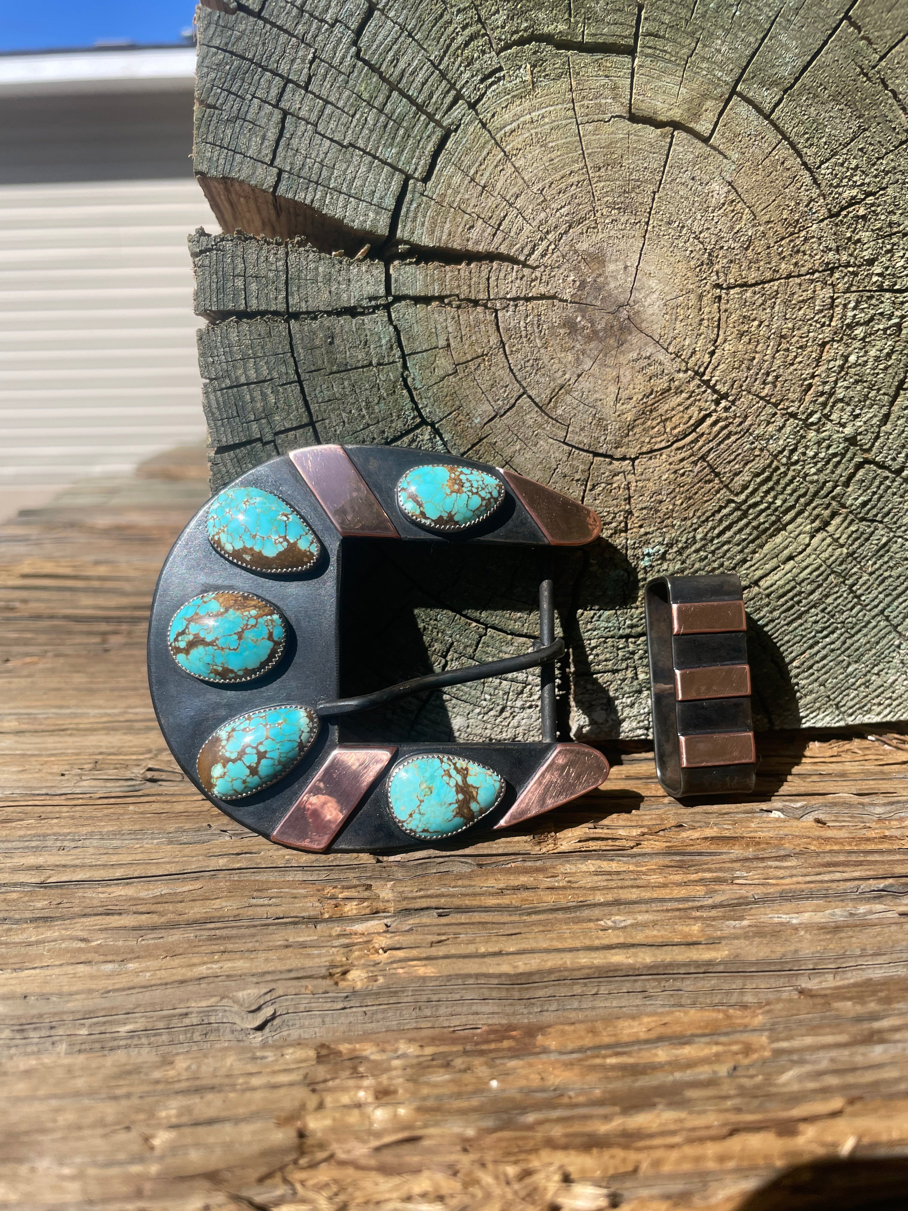 Number 8 Turquoise Belt Buckle