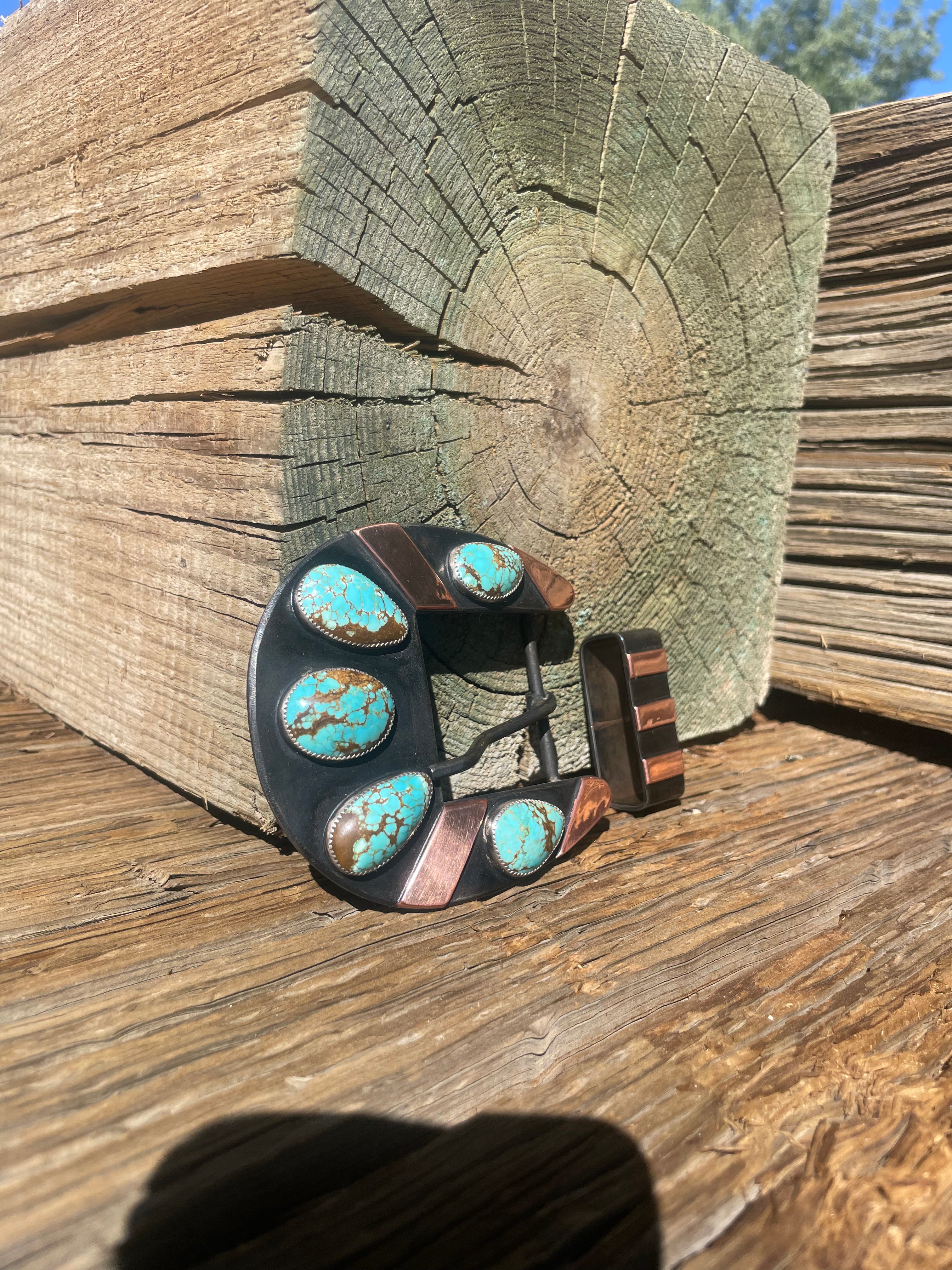 Number 8 Turquoise Belt Buckle