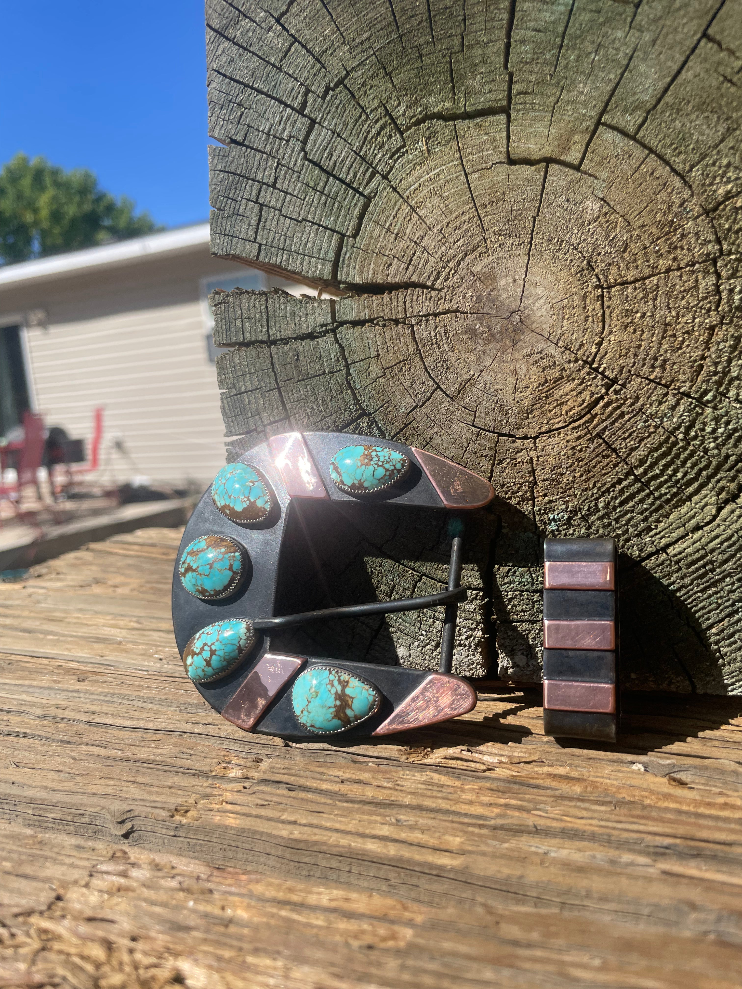 Number 8 Turquoise Belt Buckle
