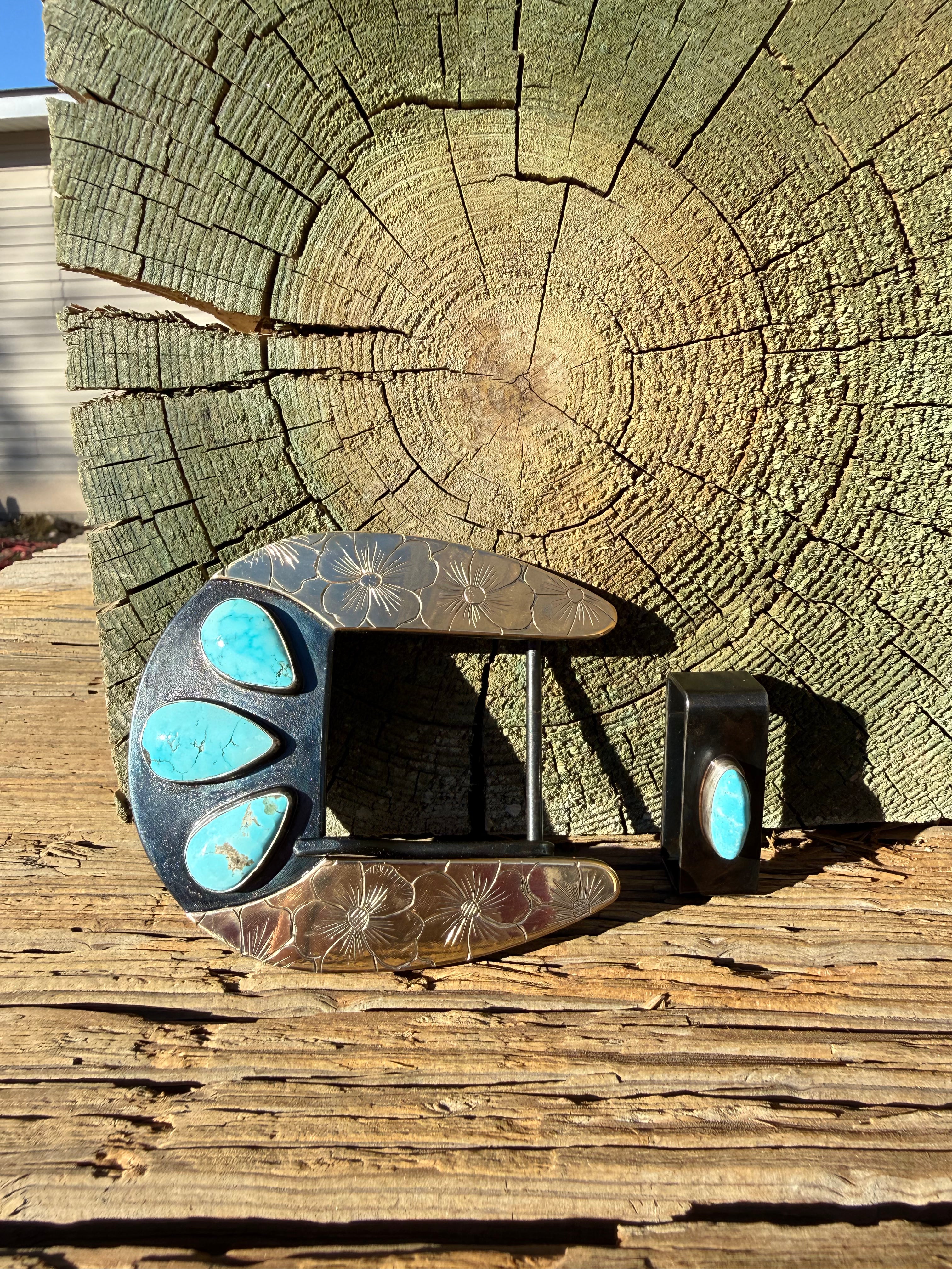 Mina Maria Turquoise Flower Buckle