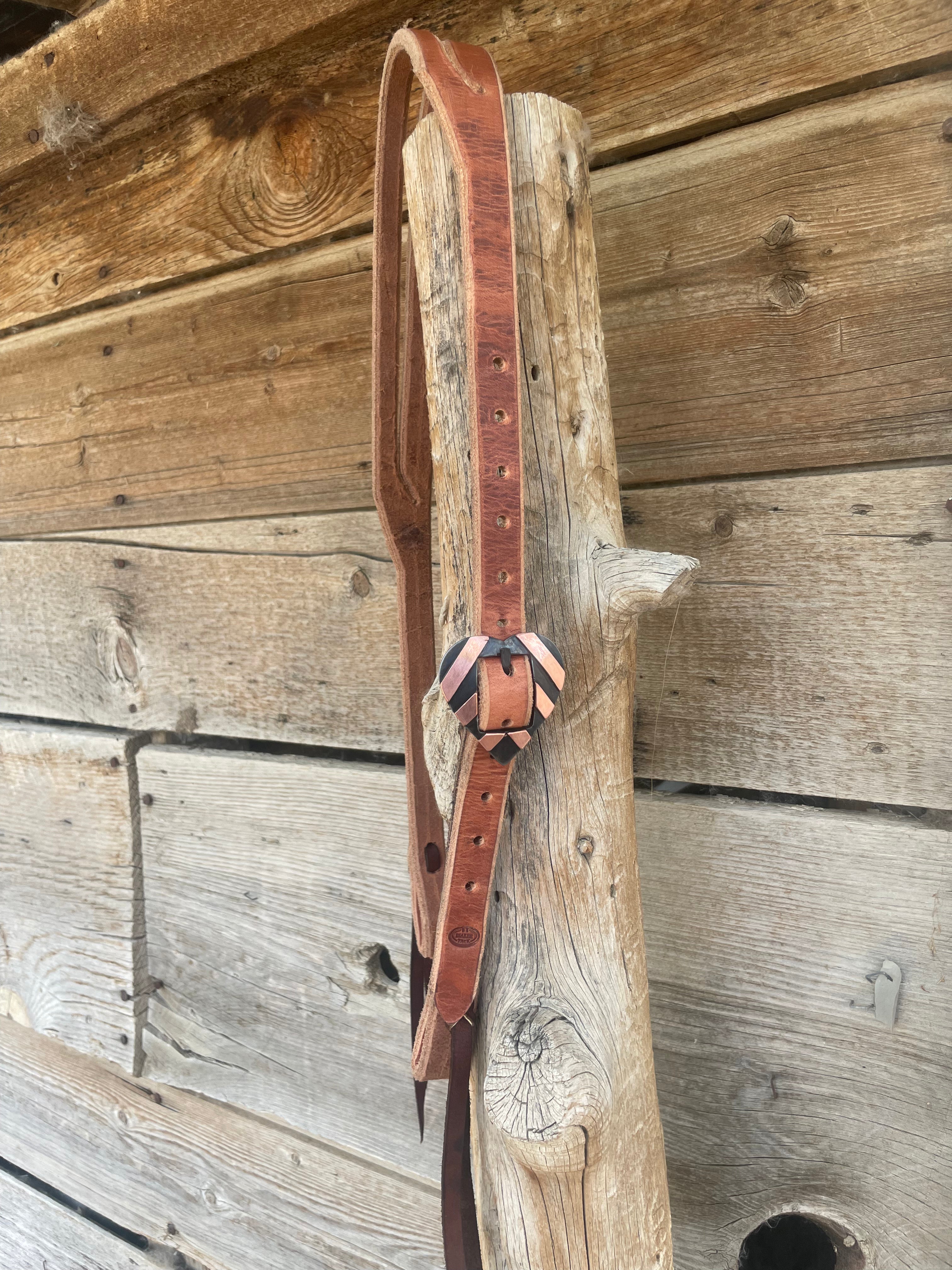 Split Ear Headstall with Heart Buckle