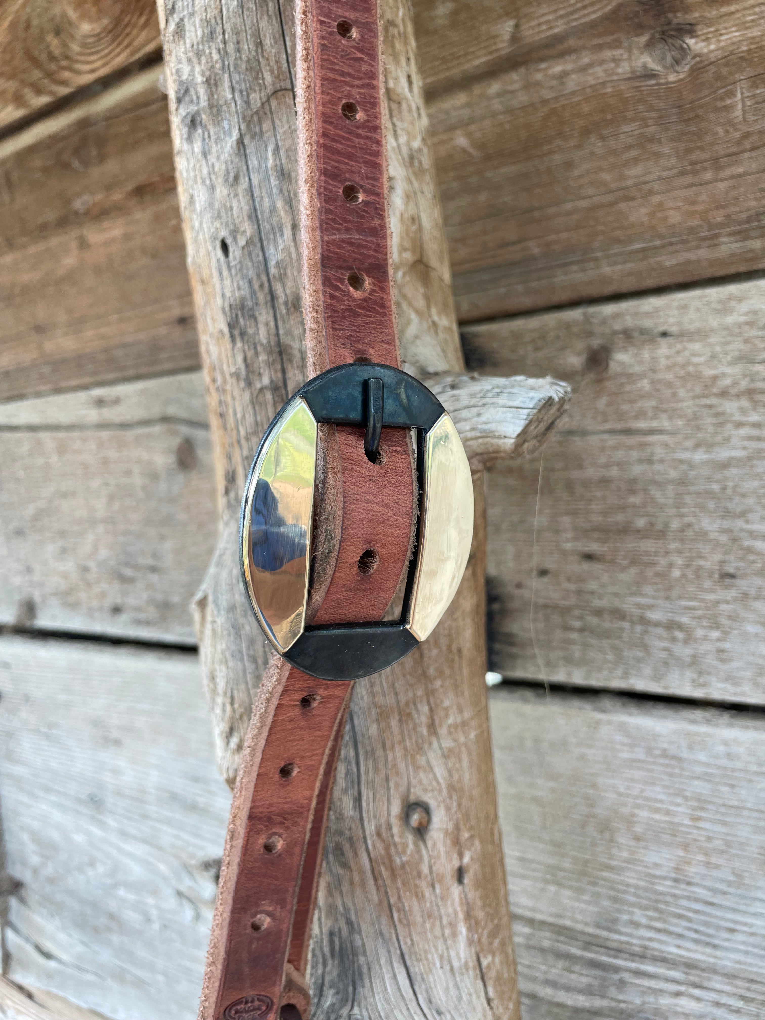 Split Ear Headstall with Brass Buckle