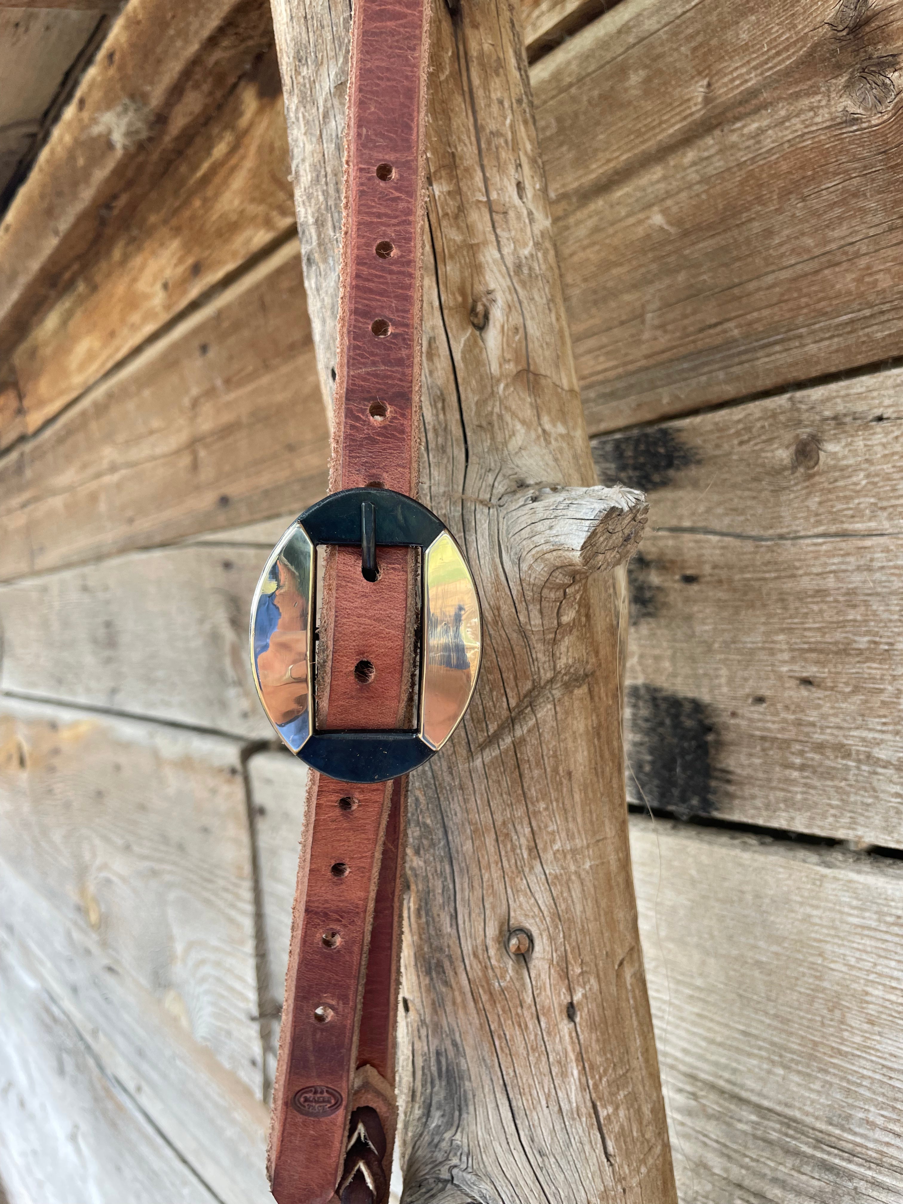 Split Ear Headstall with Brass Buckle